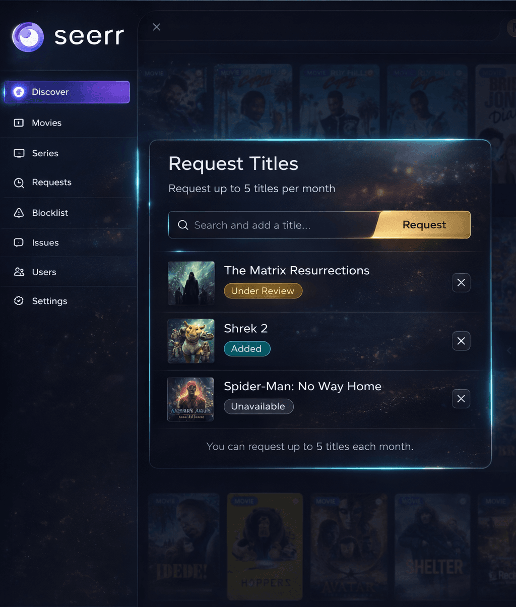 Request titles interface preview